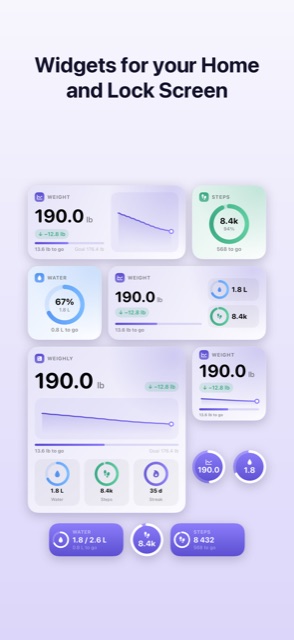 Weighly widgets: Widgets, Lock Screen